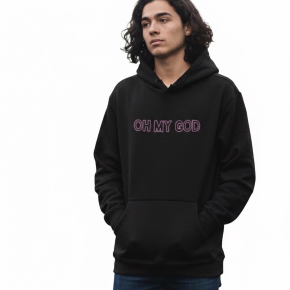 Shane Dawson UNISEX Oh My God Black Hoodie with Pink Text size Large